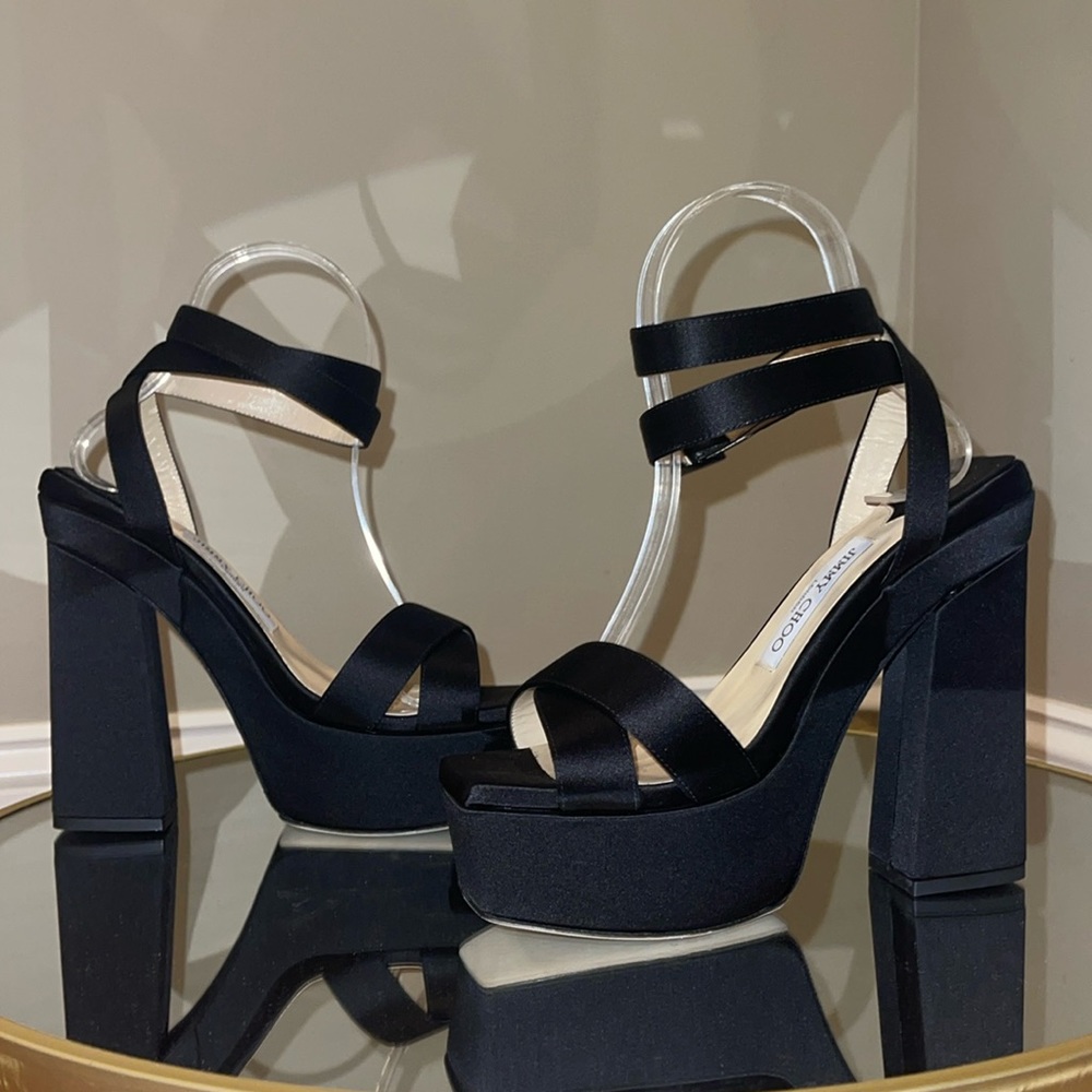 Jimmy Choo Gaia 140 Platform heeled sandals sz 37.5 - Picture 15 of 16